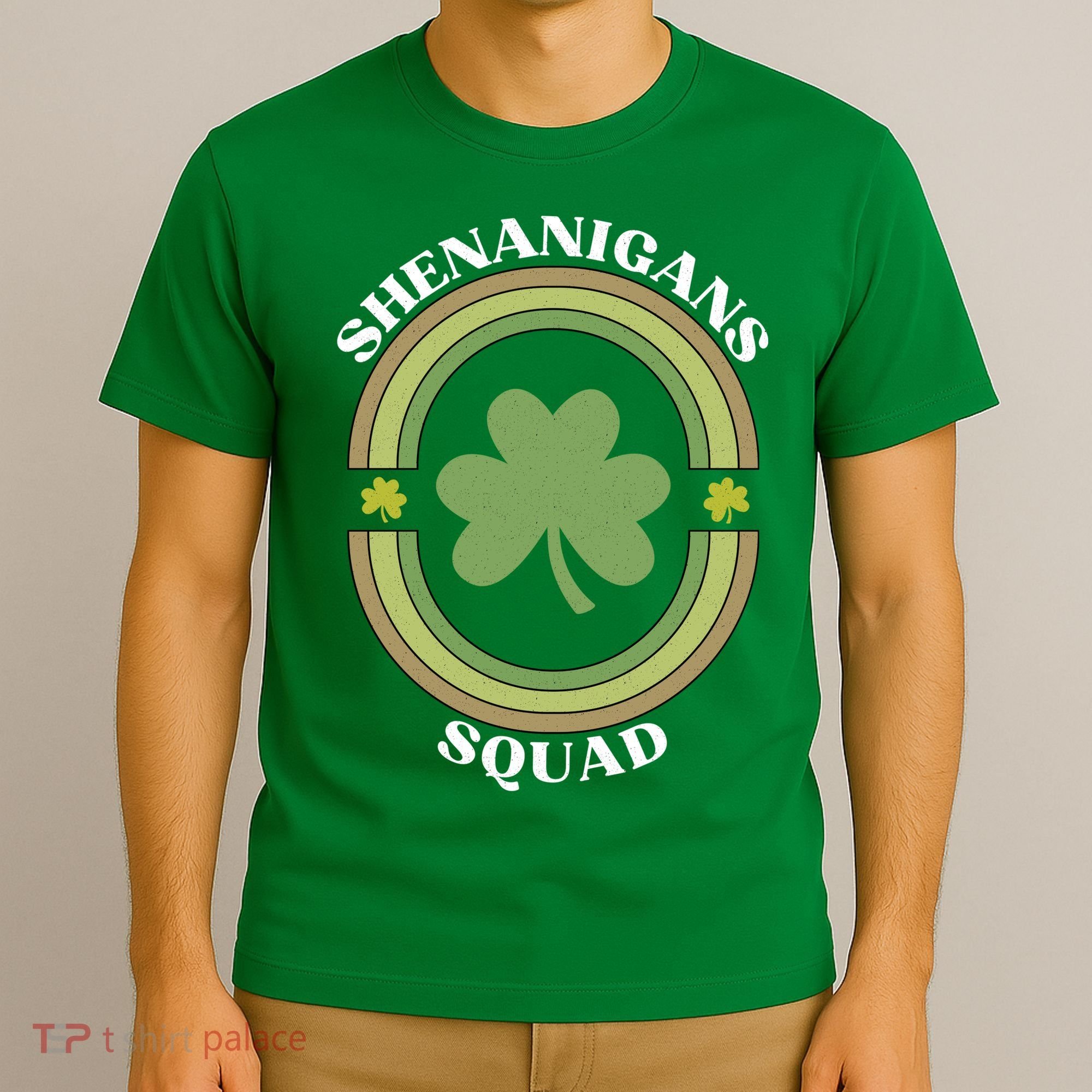 Shenanigans Squad Funny St. Patricks Day Retro Vintage Distressed T-Shirt