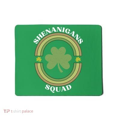 Shenanigans Squad Funny St. Patricks Day Retro Vintage Distressed Mousepad