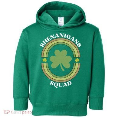 Shenanigans Squad Funny St. Patricks Day Retro Vintage Distressed Toddler Hoodie
