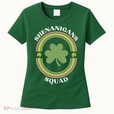 Shenanigans Squad Funny St. Patricks Day Retro Vintage Distressed Women's T-Shirt