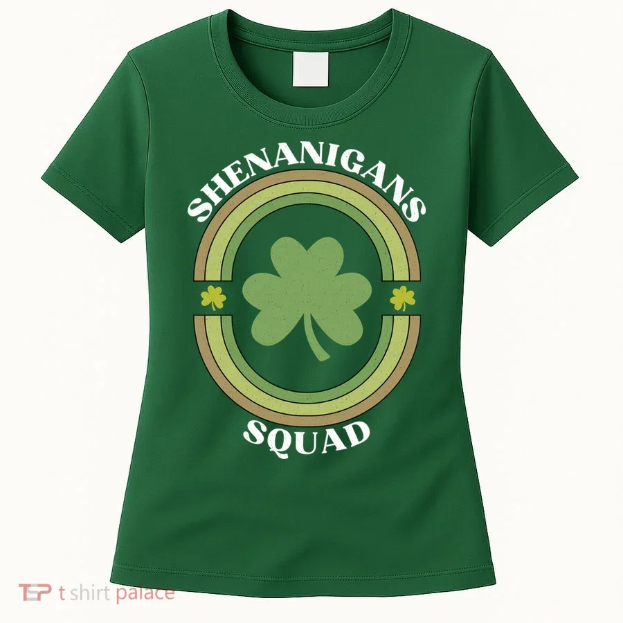 Shenanigans Squad Funny St. Patricks Day Retro Vintage Distressed Women's T-Shirt