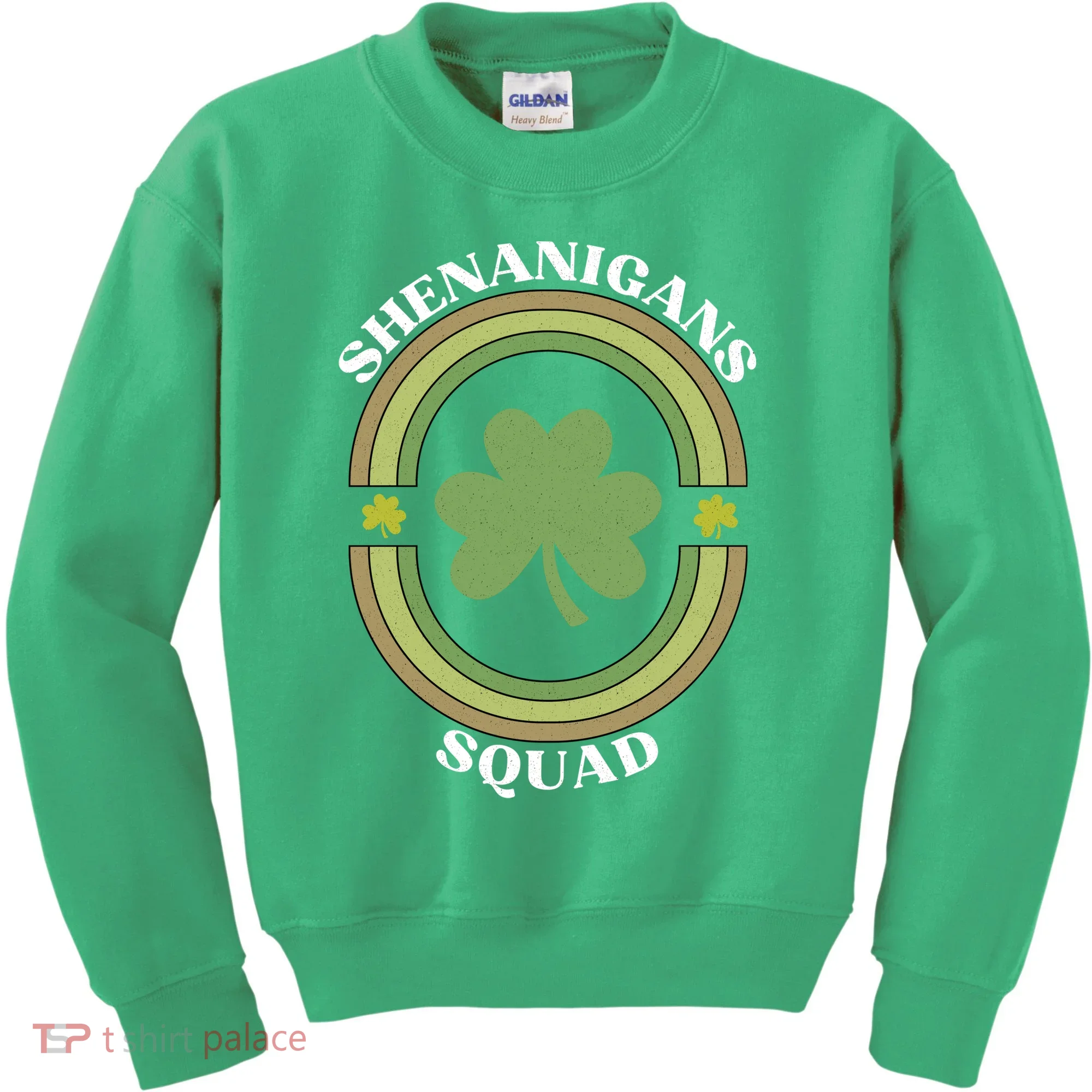 Shenanigans Squad Funny St. Patricks Day Retro Vintage Distressed Kids Sweatshirt