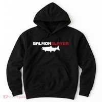 Salmon Slayer Funny Salmon Fishing Fisherman Hoodie thumb 0