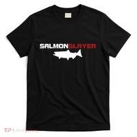 Salmon Slayer Funny Salmon Fishing Fisherman T-Shirt thumb 0