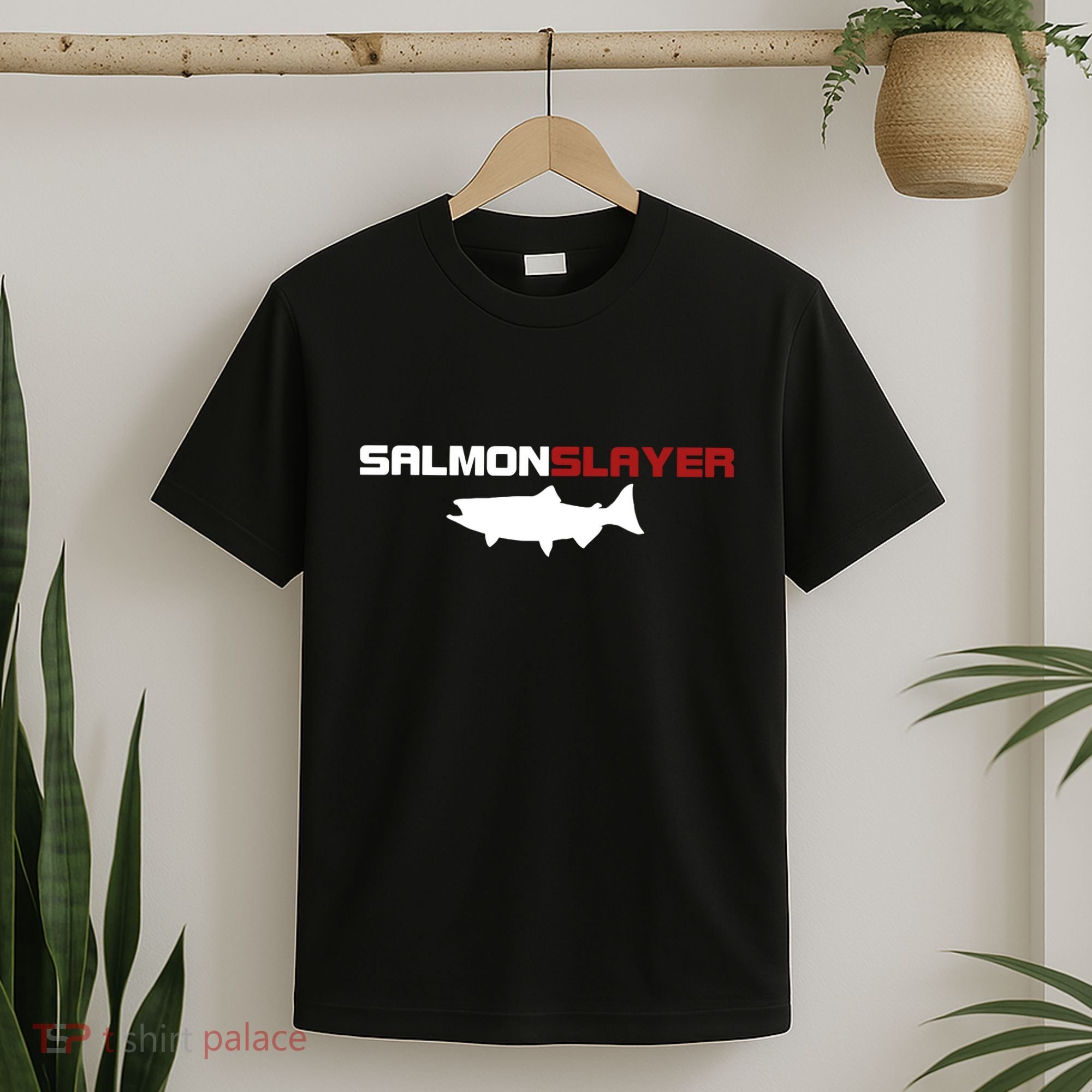 Salmon Slayer Funny Salmon Fishing Fisherman T-Shirt