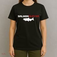 Salmon Slayer Funny Salmon Fishing Fisherman T-Shirt thumb 4