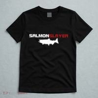 Salmon Slayer Funny Salmon Fishing Fisherman T-Shirt thumb 5