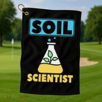 Soil Scientist Farmer Soil Science Agriculturists Funny Gift Golf Towel thumb 1