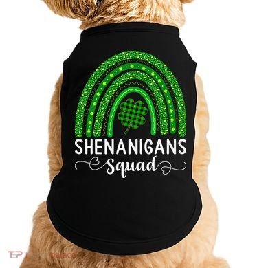 Shenanigans Squad Funny St Patricks Day Shamrock Doggie Tank