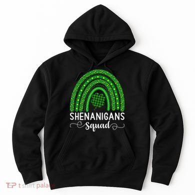 Shenanigans Squad Funny St Patricks Day Shamrock Hoodie