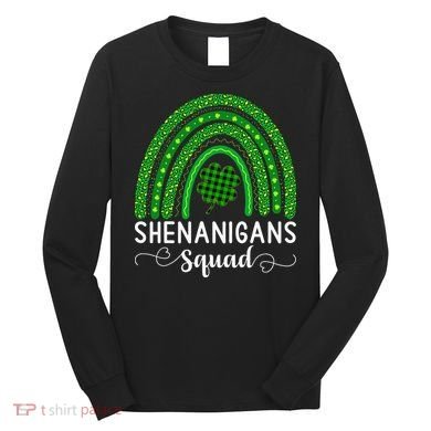 Shenanigans Squad Funny St Patricks Day Shamrock Long Sleeve Shirt