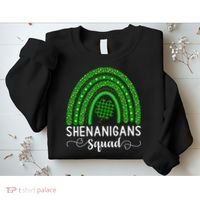Shenanigans Squad Funny St Patricks Day Shamrock Sweatshirt thumb 2