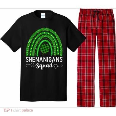 Shenanigans Squad Funny St Patricks Day Shamrock Pajama Set