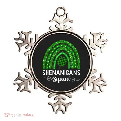 Shenanigans Squad Funny St Patricks Day Shamrock Ornament
