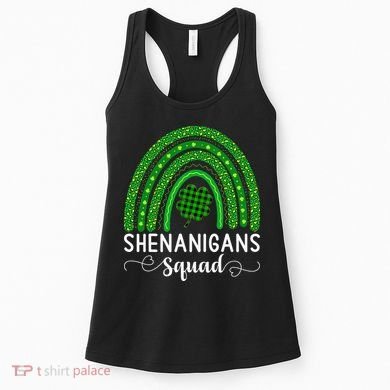Shenanigans Squad Funny St Patricks Day Shamrock Women's Tank Top
