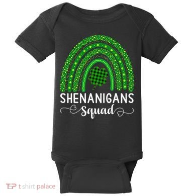 Shenanigans Squad Funny St Patricks Day Shamrock Baby Bodysuit