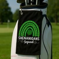 Shenanigans Squad Funny St Patricks Day Shamrock Golf Towel thumb 2