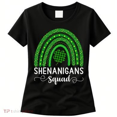 Shenanigans Squad Funny St Patricks Day Shamrock Women's T-Shirt