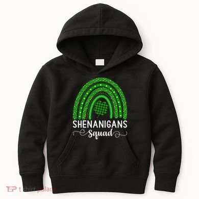 Shenanigans Squad Funny St Patricks Day Shamrock Kids Hoodie