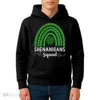 Shenanigans Squad Funny St Patricks Day Shamrock Kids Hoodie thumb 4