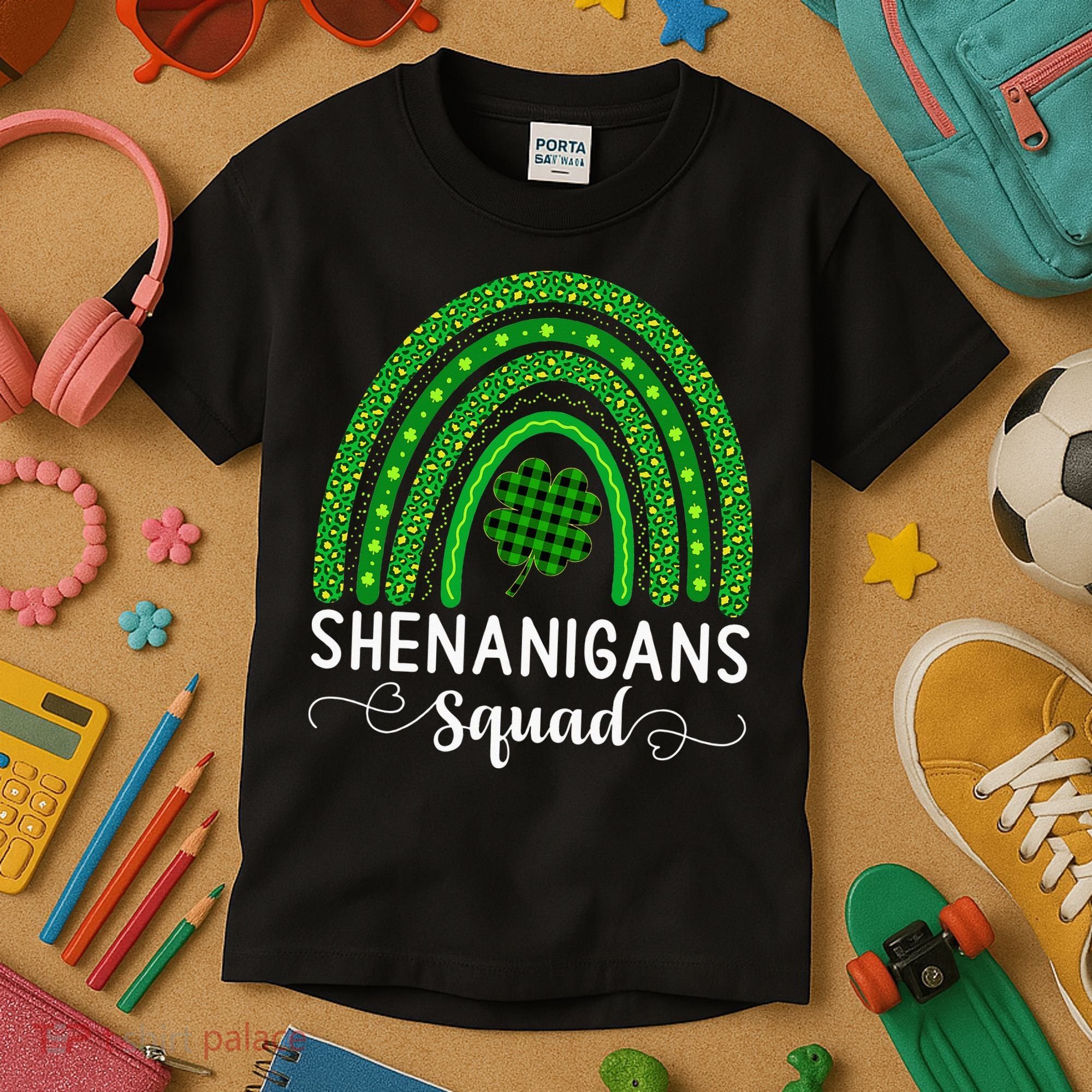 Shenanigans Squad Funny St Patricks Day Shamrock Kids T-Shirt