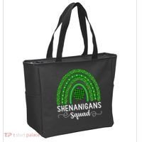 Shenanigans Squad Funny St Patricks Day Shamrock Tote Bag thumb 2
