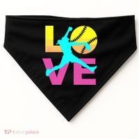 Softball Shirts For Girl Love USA-Made Doggie Bandana thumb 0