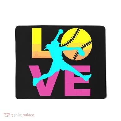 Softball Shirts For Girl Love Mousepad