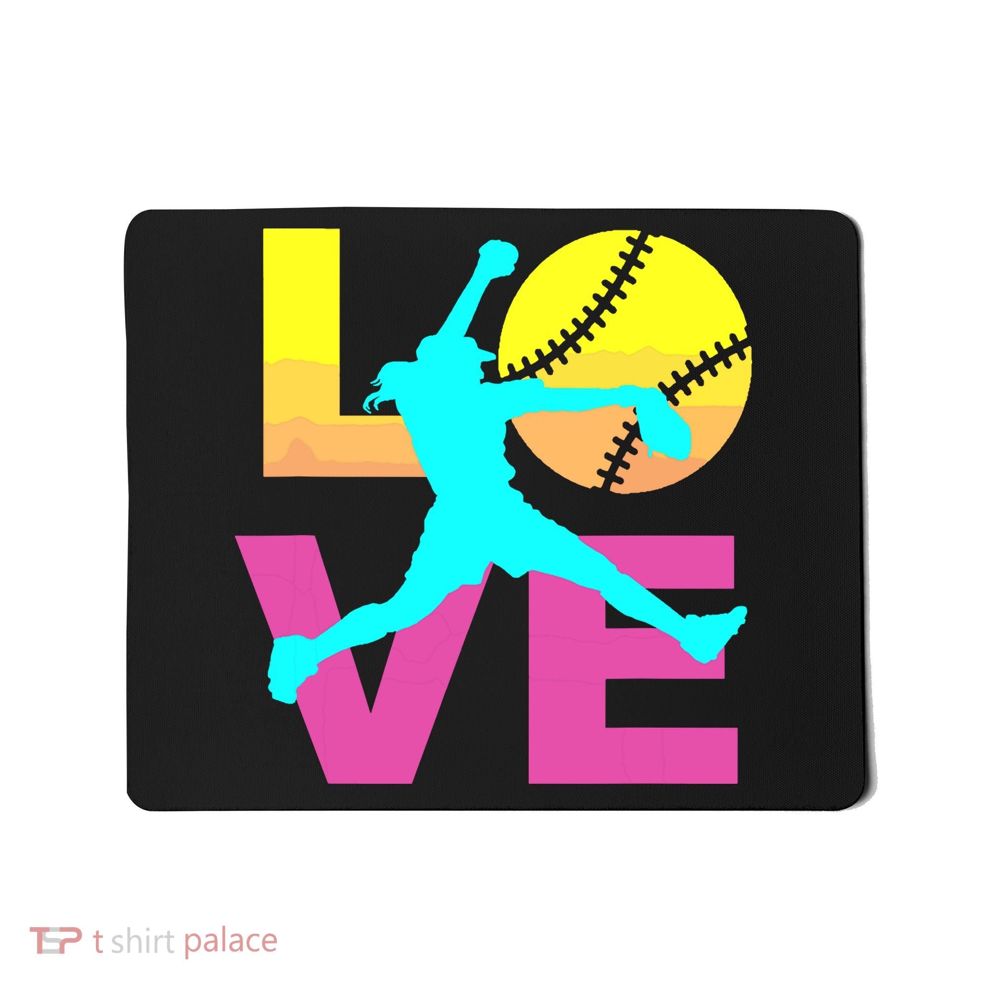 Softball Shirts For Girl Love Mousepad