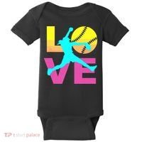 Softball Shirts For Girl Love Baby Bodysuit thumb 0