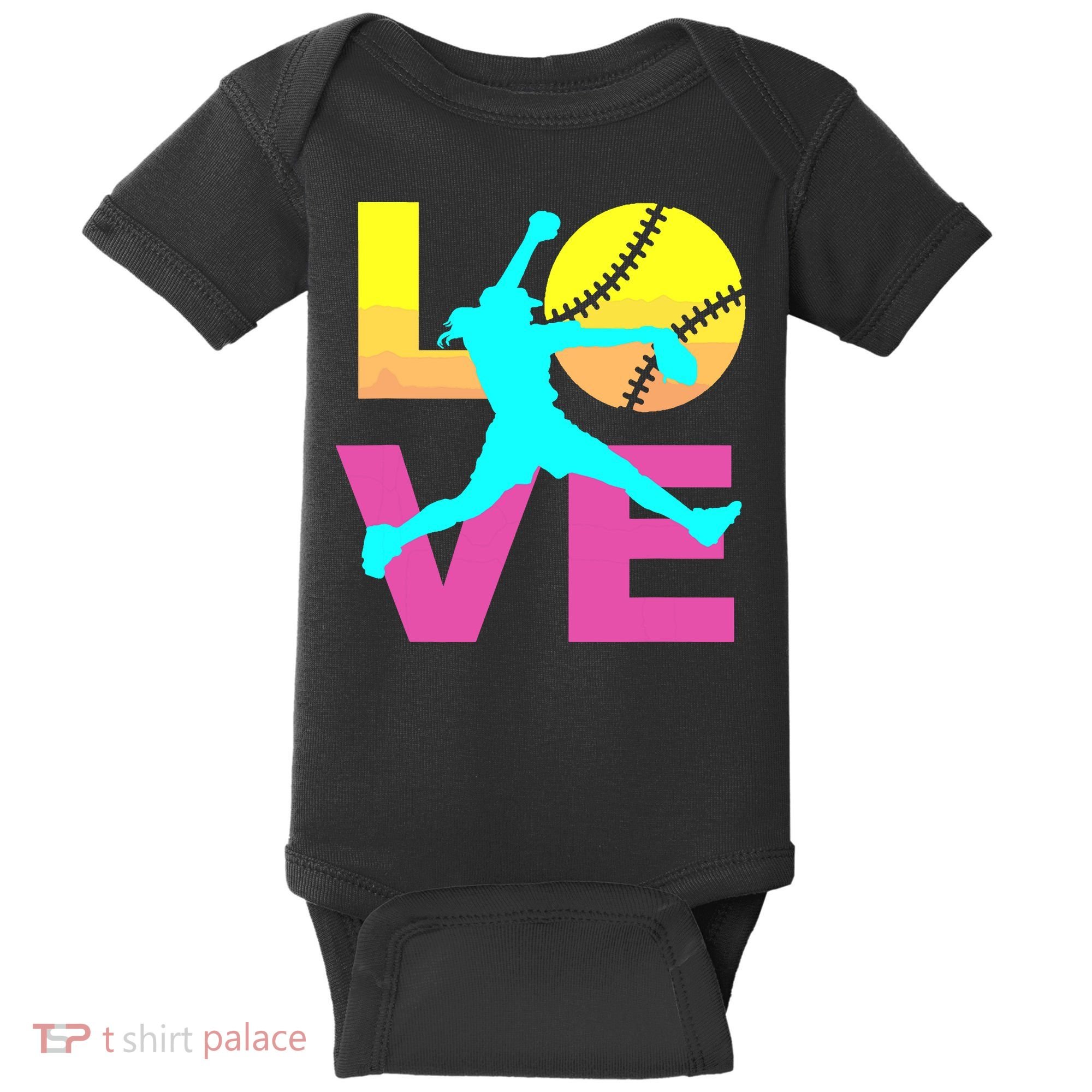 Softball Shirts For Girl Love Baby Bodysuit