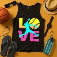 Softball Shirts For Girl Love Tank Top thumb 4
