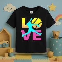 Softball Shirts For Girl Love Toddler T-Shirt thumb 3