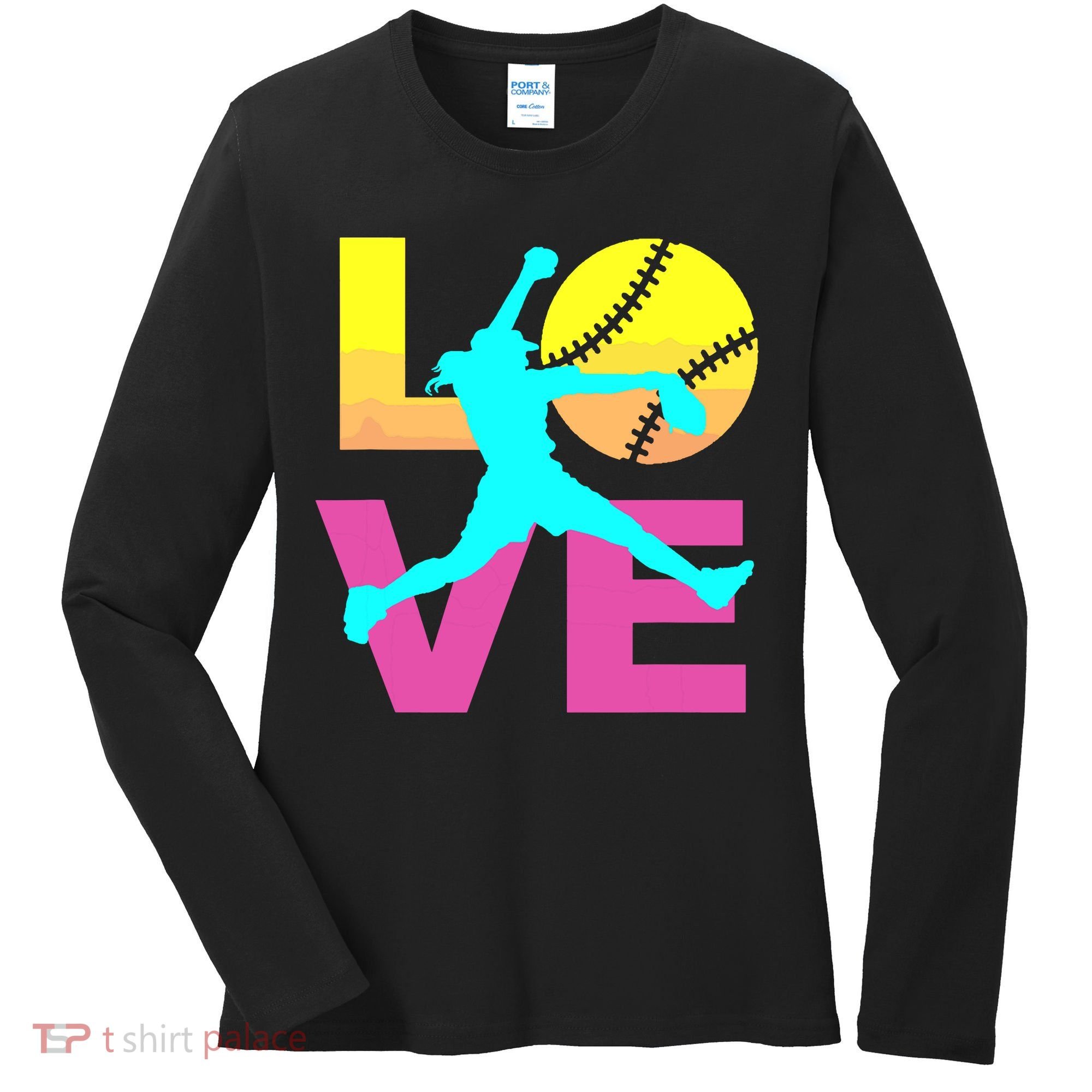 Softball Shirts For Girl Love Women's Long Sleeve Shirt