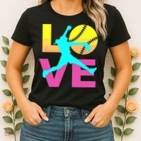 Softball Shirts For Girl Love Women's T-Shirt thumb 2