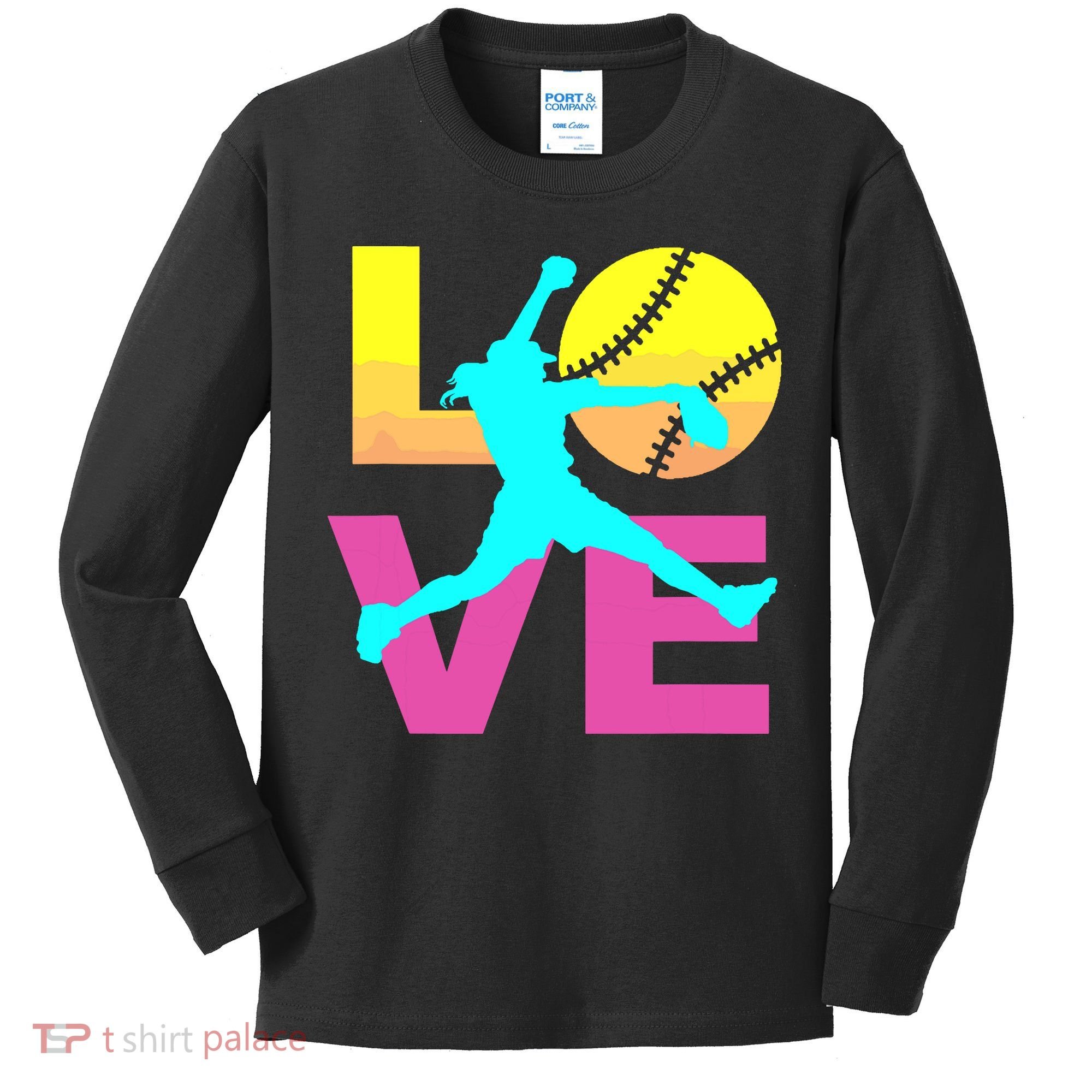 Softball Shirts For Girl Love Kids Long Sleeve Shirt