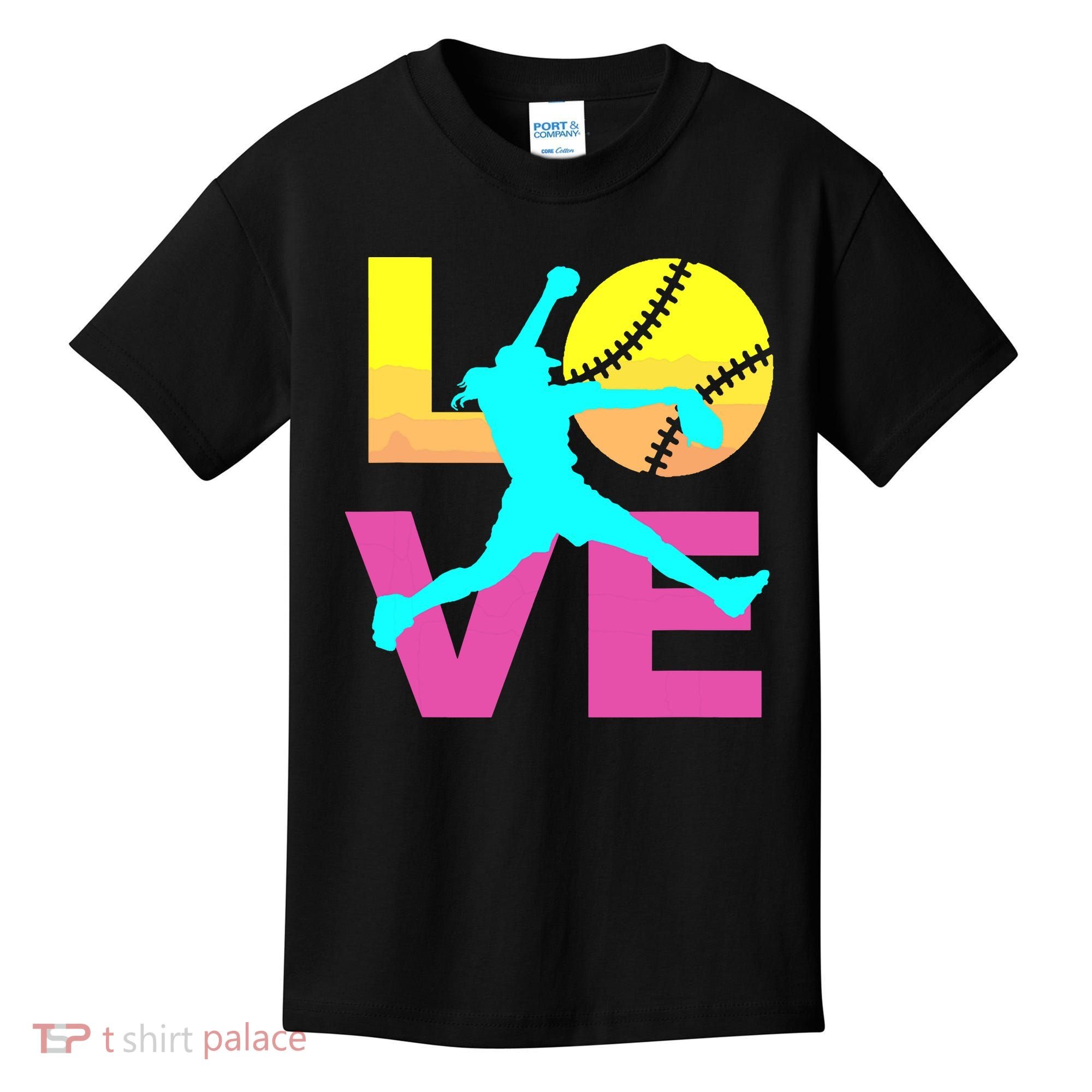 Softball Shirts For Girl Love Kids T-Shirt