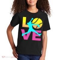 Softball Shirts For Girl Love Kids T-Shirt thumb 2