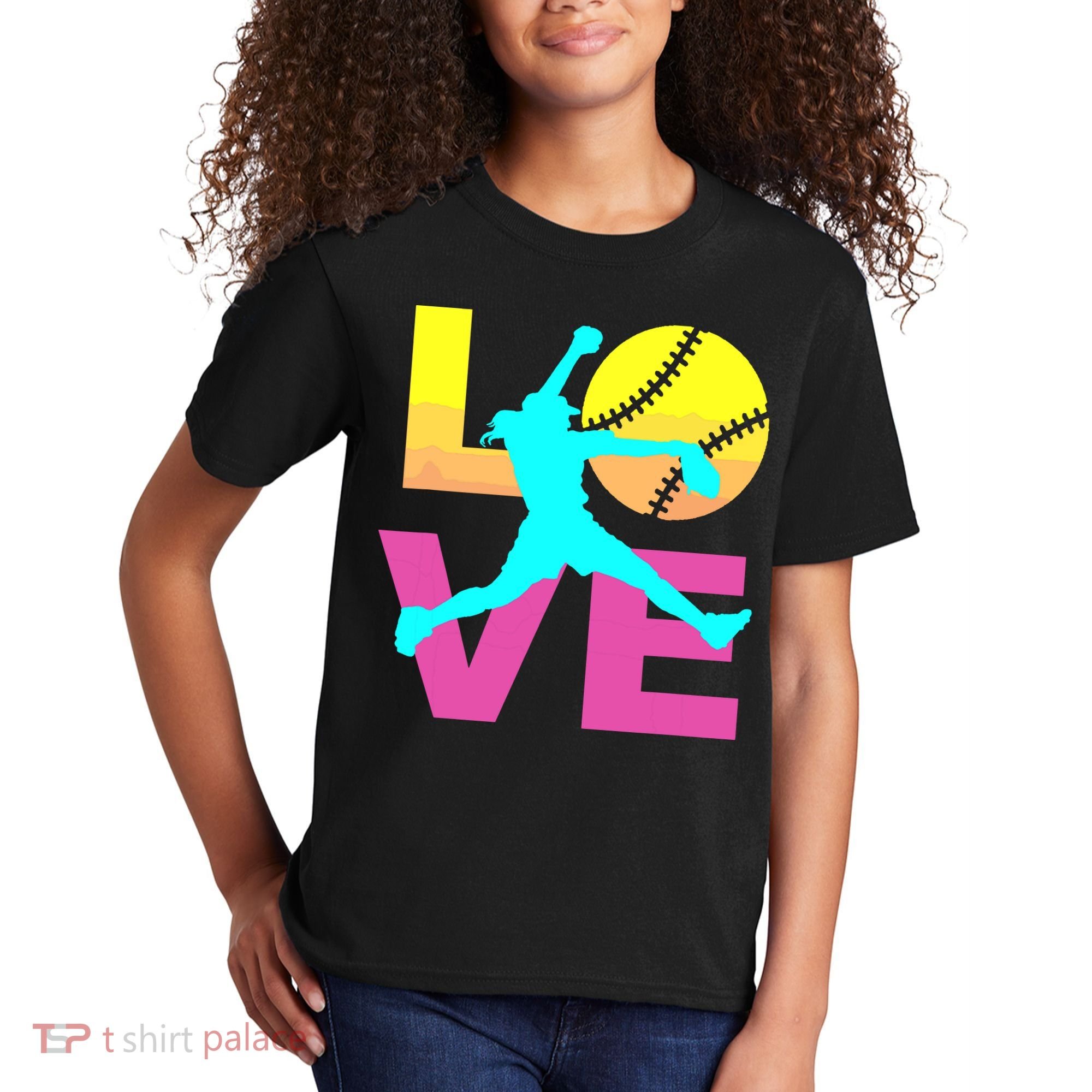 Softball Shirts For Girl Love Kids T-Shirt