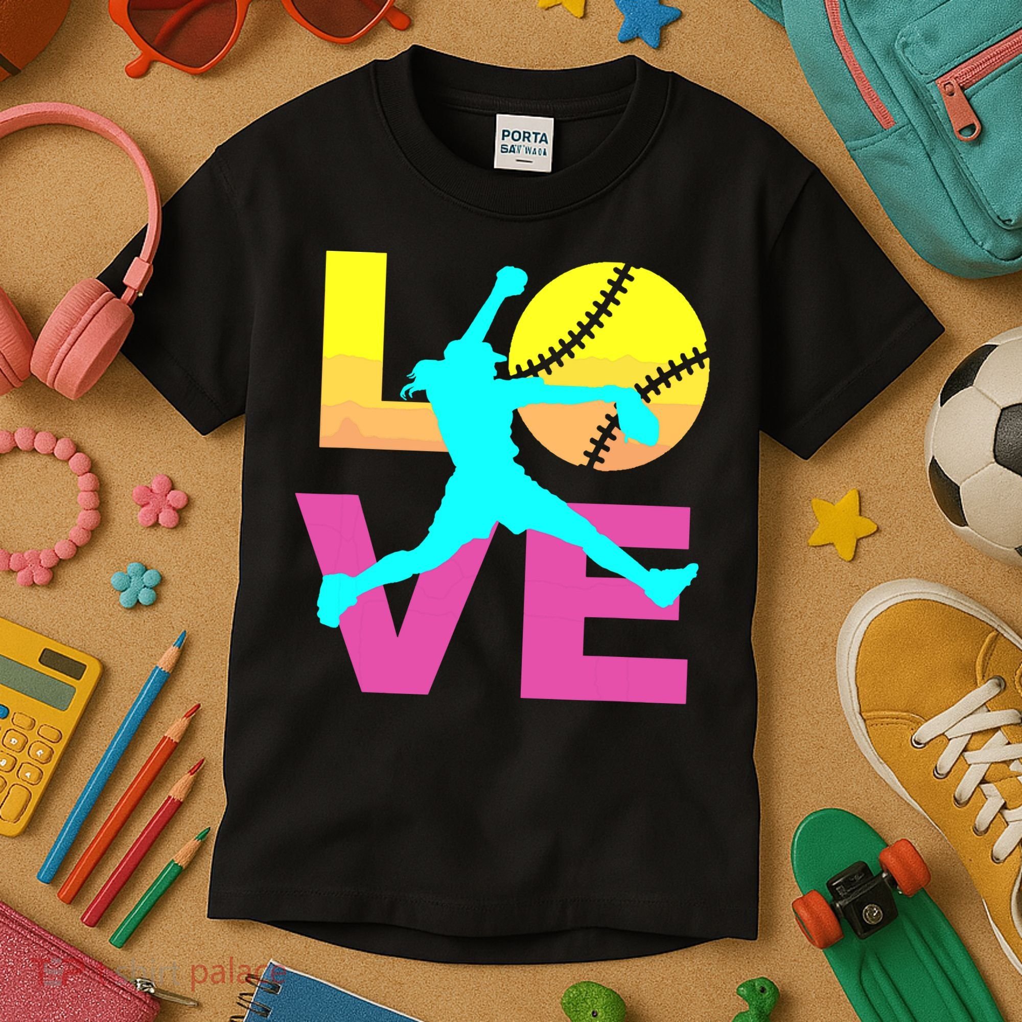 Softball Shirts For Girl Love Kids T-Shirt