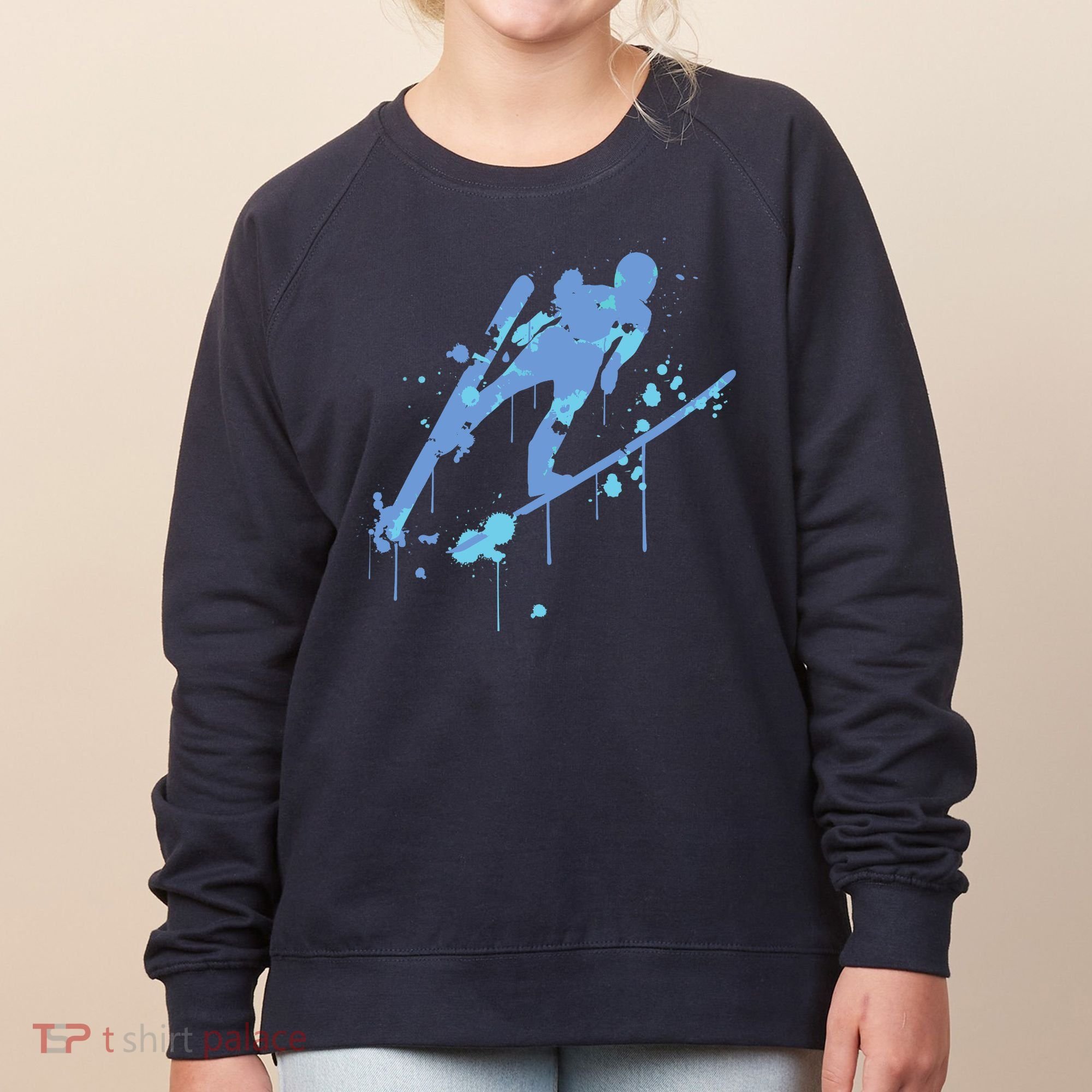 Splash Ski Flying Winter Sports Ski Jumping Women's Sweatshirt
