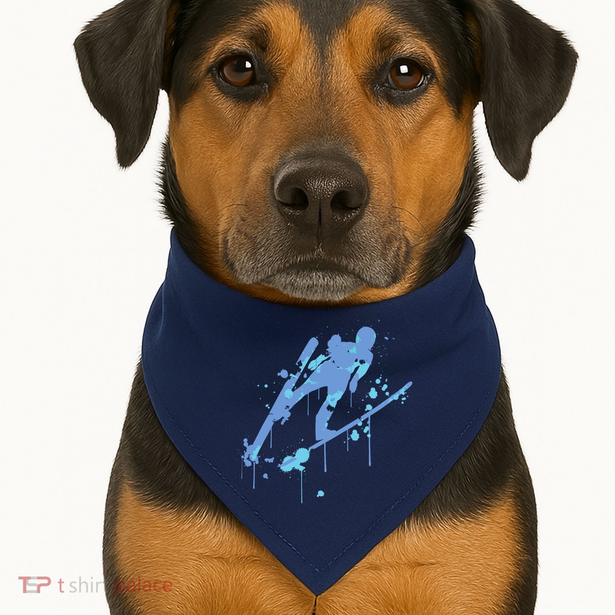 Splash Ski Flying Winter Sports Ski Jumping USA-Made Doggie Bandana