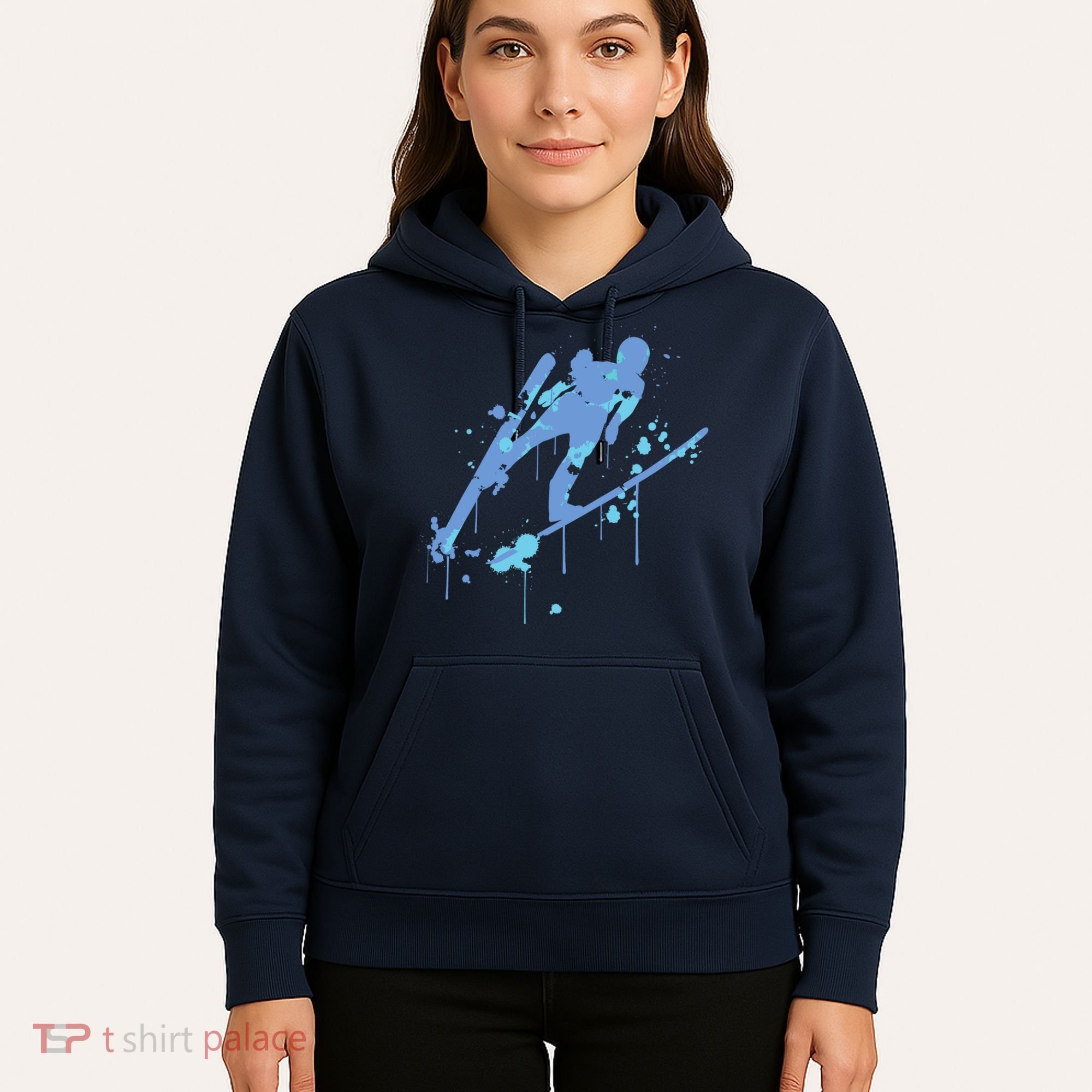 Splash Ski Flying Winter Sports Ski Jumping Hoodie