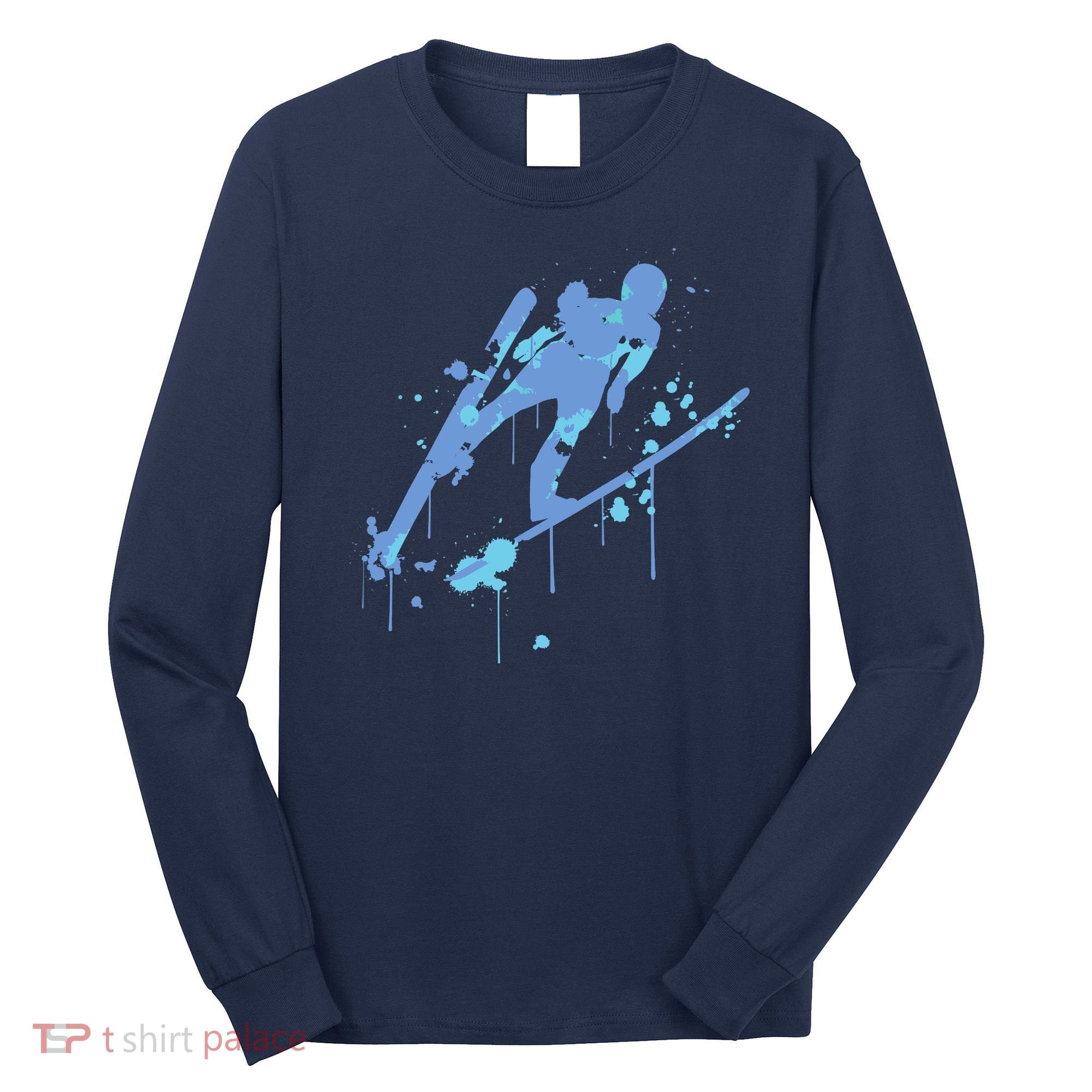 Splash Ski Flying Winter Sports Ski Jumping Long Sleeve Shirt