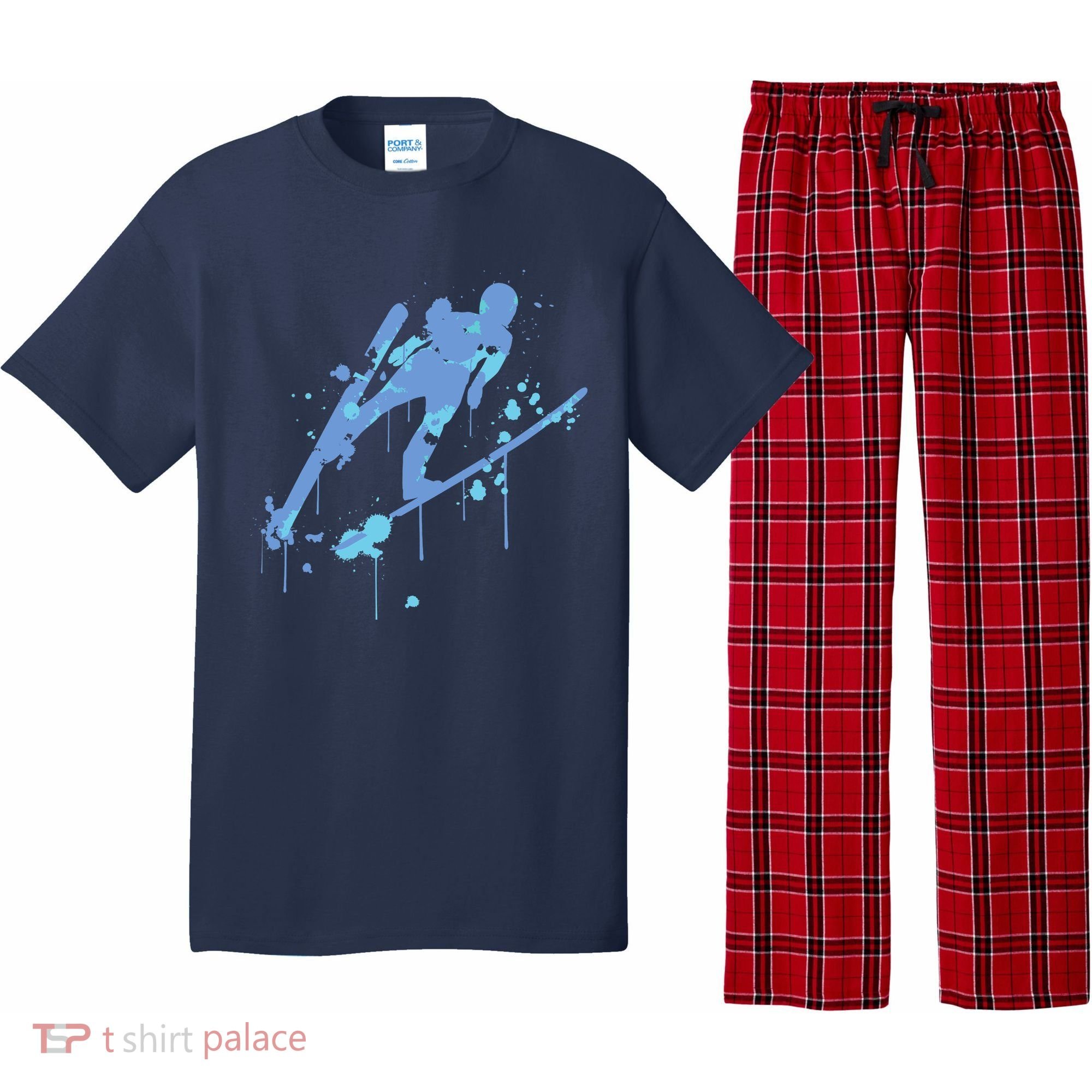 Splash Ski Flying Winter Sports Ski Jumping Pajama Set