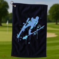 Splash Ski Flying Winter Sports Ski Jumping Golf Towel thumb 1