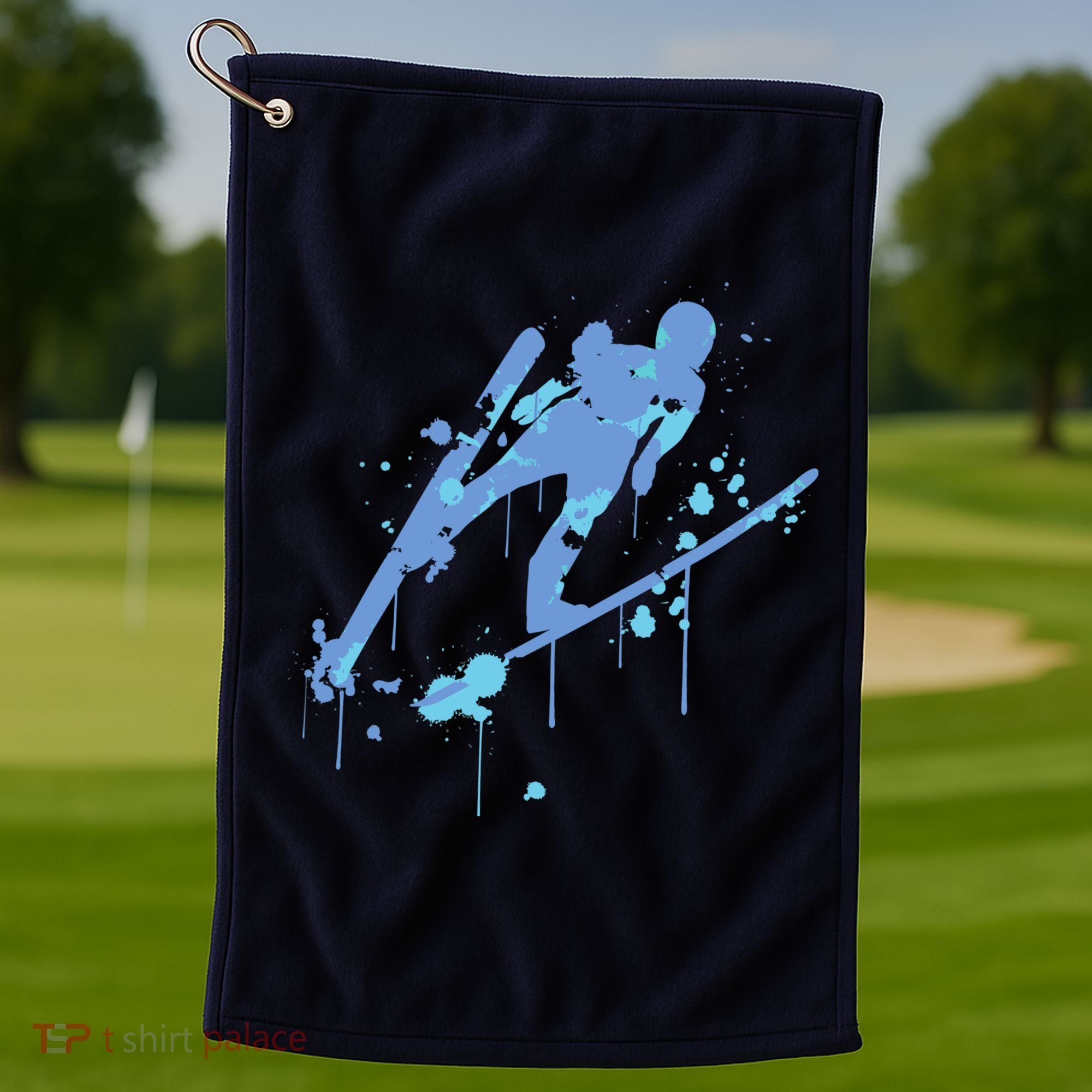 Splash Ski Flying Winter Sports Ski Jumping Golf Towel