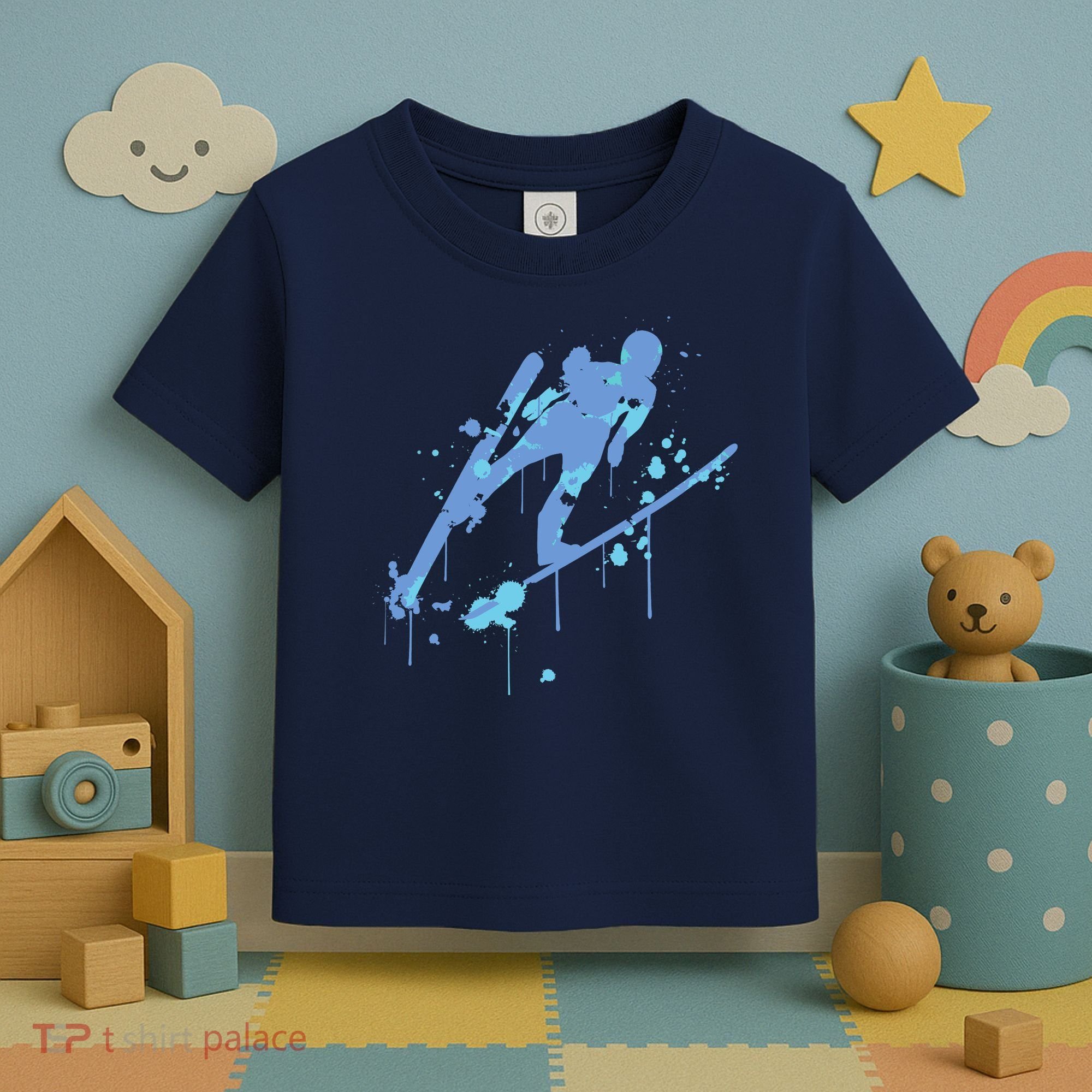 Splash Ski Flying Winter Sports Ski Jumping Toddler T-Shirt