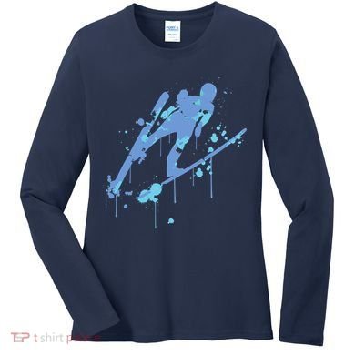 Splash Ski Flying Winter Sports Ski Jumping Women's Long Sleeve Shirt