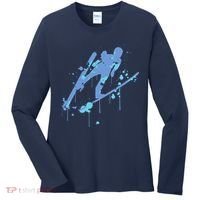 Splash Ski Flying Winter Sports Ski Jumping Women's Long Sleeve Shirt thumb 0